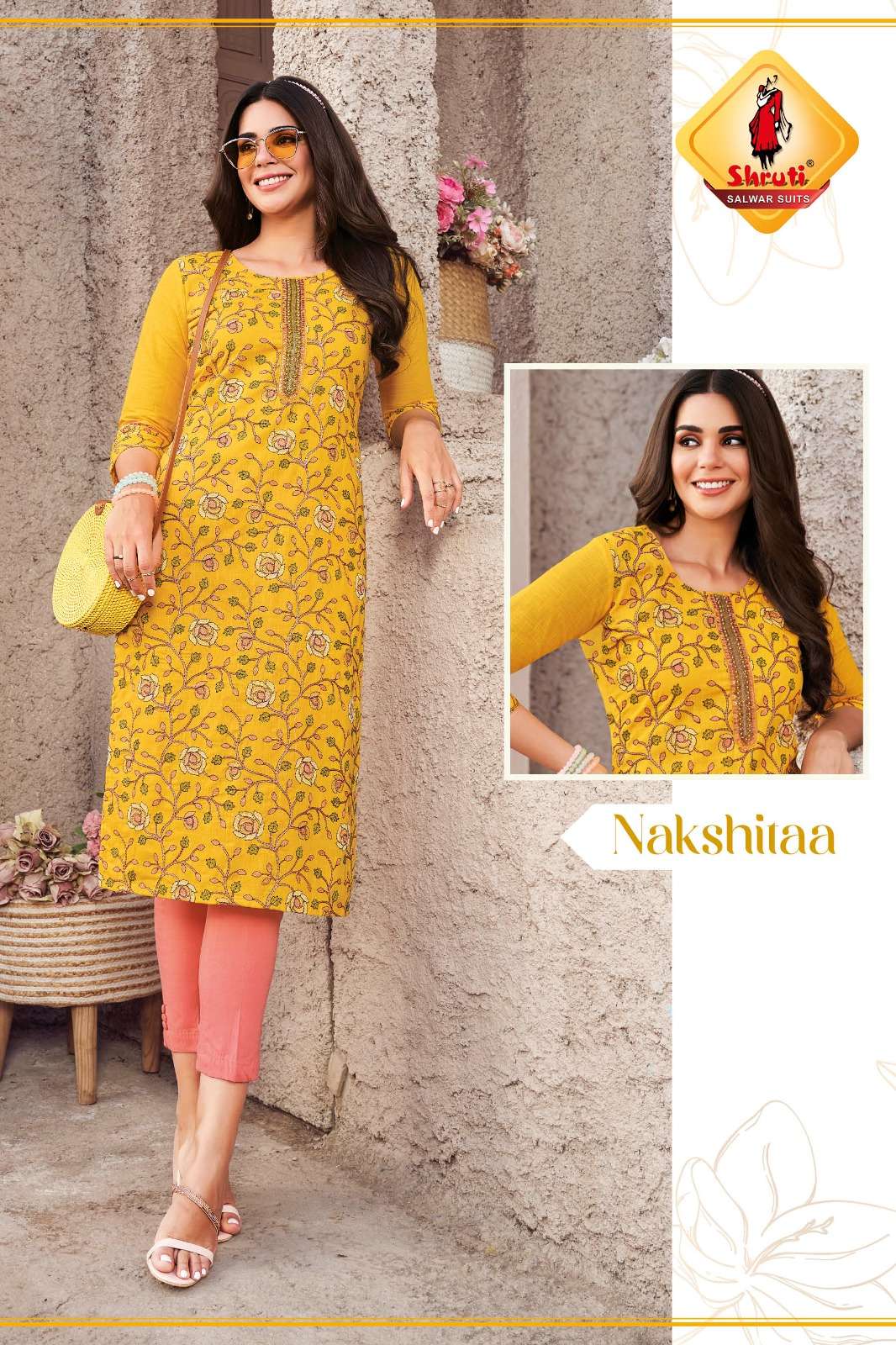 KKASHISH VOL 28  PURE COTTON LINEN WITH DIFFERENT TYPES OF STYLISH EMBROIDERY WORK BY SHRUTI SUITS NAKSHITAA